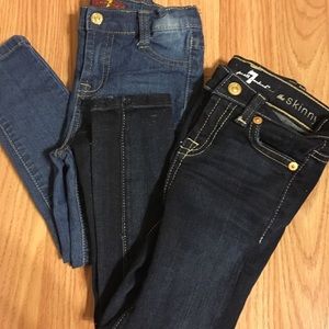 2 pairs of 7 For All Mankind 4T skinny jeans